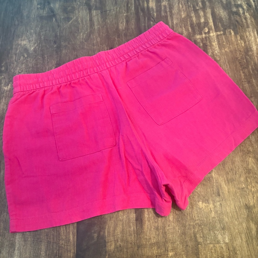 GAP Hot Pink LINEN Blend Pull On Shorts! Excellent condition! Pockets! Medium - Picture 4 of 10
